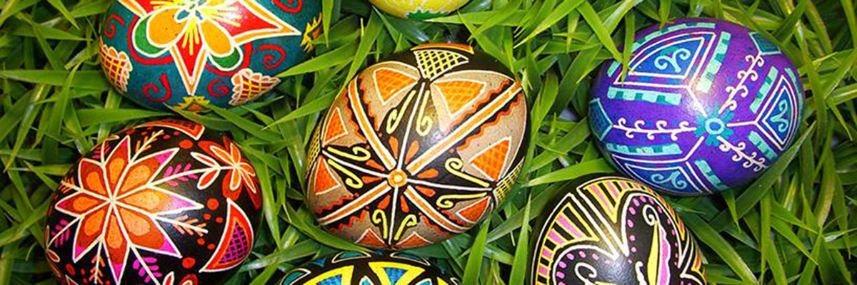 Photo of decorated Ukrainian Pysanky eggs