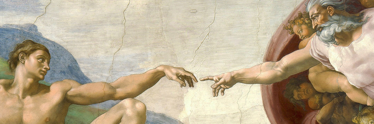 Michelangelo's Sistine Chapel ceiling painting, "The Creation of Adam"