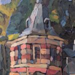 Painting of a church by Thomas Del Porte