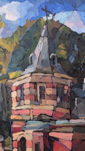 Painting of a church by Thomas Del Porte
